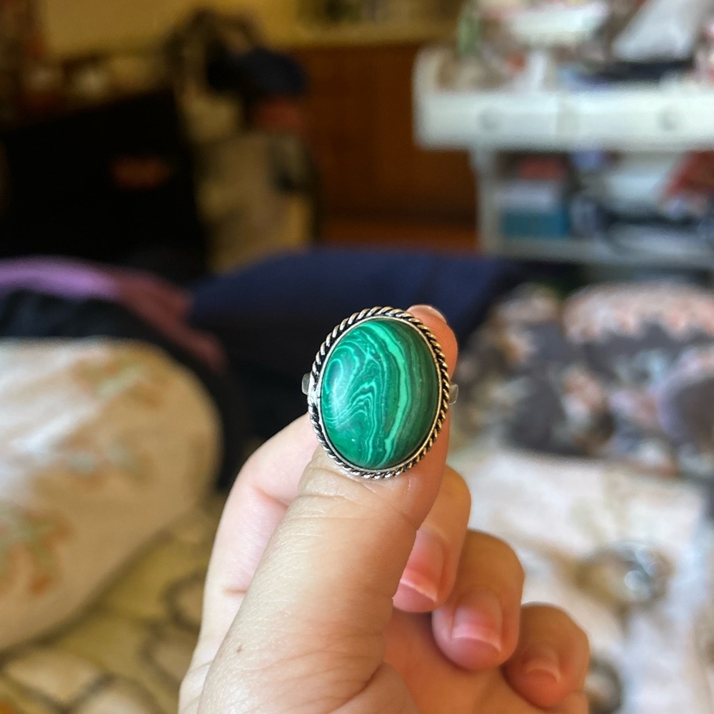 Malachite Silver Ring